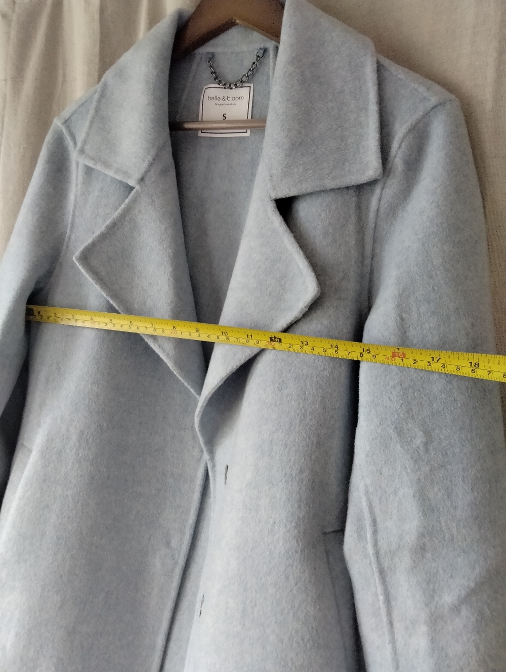 Light Blue Women's Wool-Blend Coat , Size Small - Picture 10 of 10